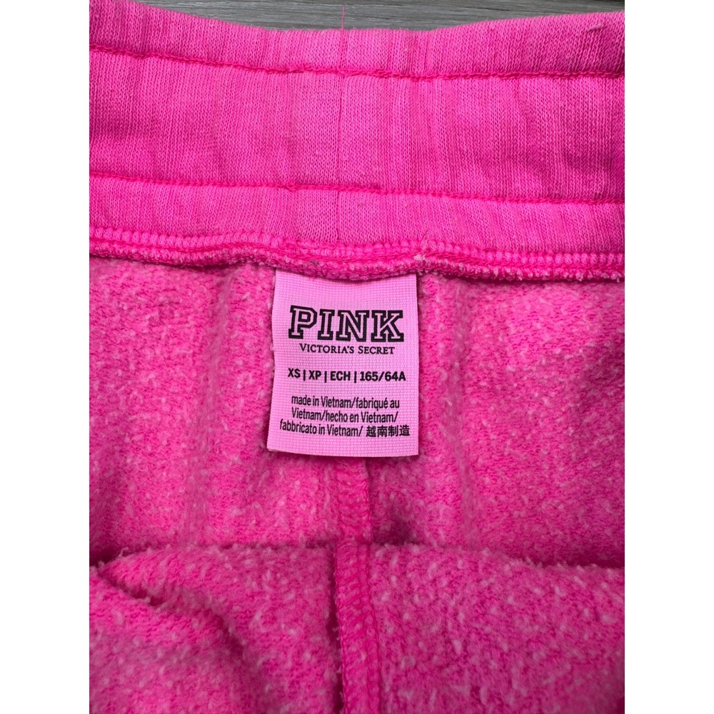 Y2K PINK Victoria's Secret Jogger Sweatpants Pink WMNS XS White Logo Barbiecore - Picture 10 of 13
